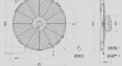 Вентилятор охлаждения SPAL втягивающий (за радиатором) 16" (385мм) 3430 м3/ч