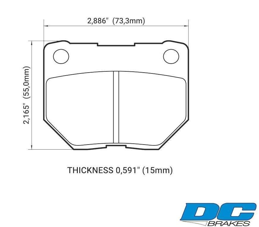 Колодки тормозные DC0461P15 DC Brakes Street STR.S+, задние SUBARU Impreza WRX