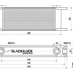 Радиатор масляный 16 рядов; 330 mm ширина; M22x1,5 выход,  BlackRock Lab