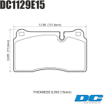 Колодки тормозные DC1129E15 DC Brakes RT.2 перед MMC LANCER EVO V-X; SUBARU WRX STI