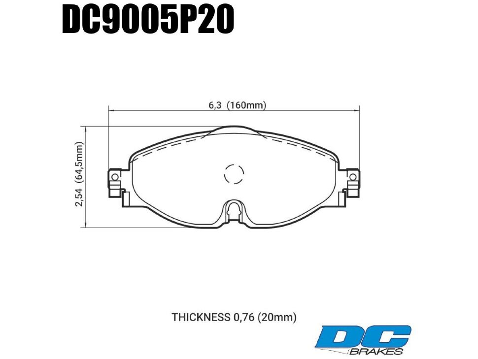 Колодки тормозные DC9005P20 DC Brakes Street STR.S+ , перед GOLF VII; Passat 3G; AUDI TT FV3; A3 8V1