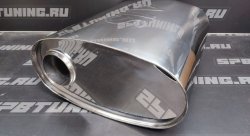 Бочка выхлопная AJS ES V type 355мм, вход-выход 63мм