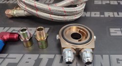 D1Spec Комплект проставки масляного фильтра + 2 шланга