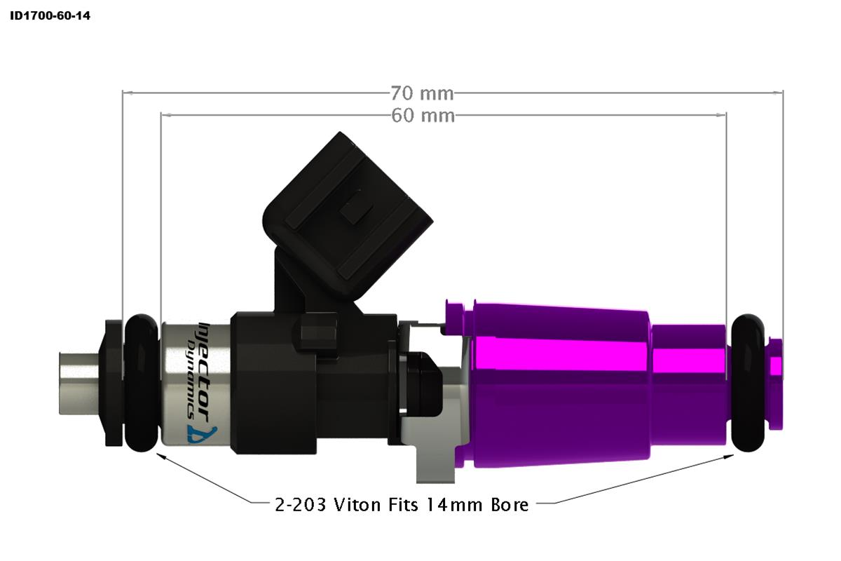 Топливные форсунки Injector Dynamics ID1700, 14мм, комплект (6шт)