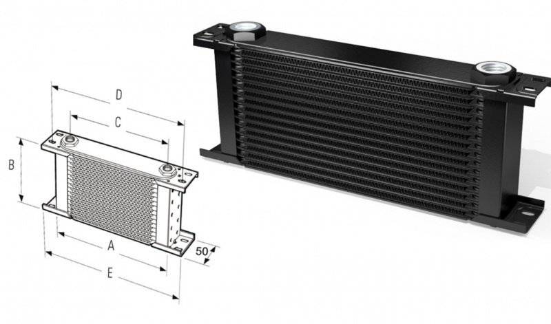 Радиатор масляный 34 рядов; 330 mm ширина; ProLine STD (M22x1,5 выход) Setrab, 50-634-7612