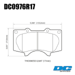 Колодки тормозные DC0976V17 DC brakes Street HD+, перед LEXUS GX460 / GX470;  Prado 150/120; PAJERO