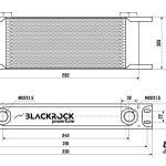 Радиатор масляный 40 рядов; 330 mm ширина; STD-RС (M22x1,5 выход) BlackRock Lab