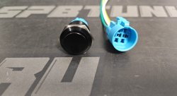 Кнопка выпуклая с фиксацией 12В 3А с разъемом (кнопка без подсветки)