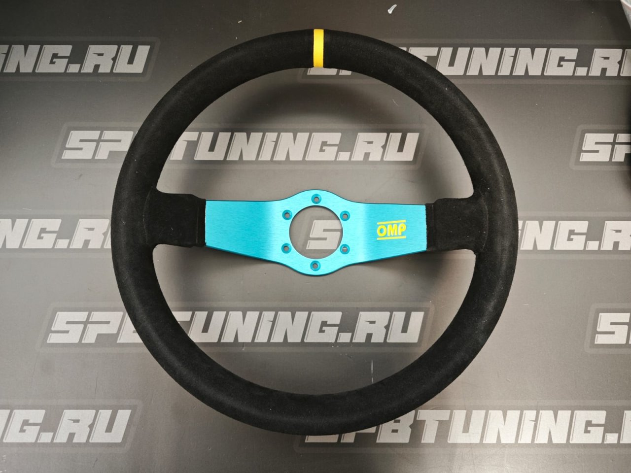 Руль спортивный OMP RALLY замша, синий, диам.350мм