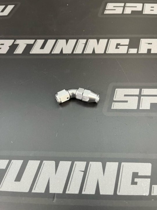 Фитинг AN4 45 градусов Full Flow под тефлоновый шланг (PTFE) серебристый