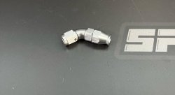 Фитинг AN4 45 градусов Full Flow под тефлоновый шланг (PTFE) серебристый