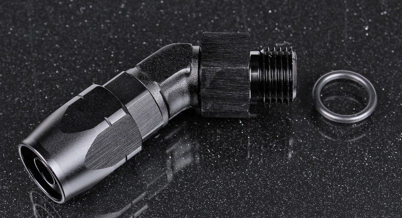 Фитинг AN6 под шланг AN резьба ORB6 45 градусов AB88