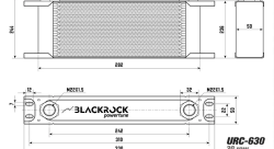 Радиатор масляный 30 рядов; 330мм ширина; M22x1,5 выход, BLACKROCK LAB