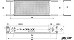 Радиатор масляный 19 рядов; 330мм ширина; STD-RС (M22x1,5 выход) BLACKROCK LAB