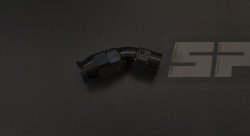 Фитинг AN4 45 градусов Full Flow под тефлоновый шланг (PTFE) черный