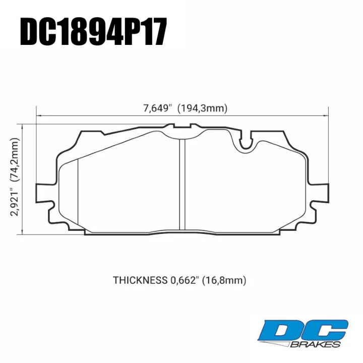 Колодки тормозные DC1894P17 DC Brakes Street STR.S+ передние A4 B9 RS4; A5 F53; Q5 FYB; Q7 4MB; Akebono