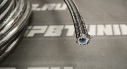 Шланг тефлоновый AN6 в армированной стальной + металлическая оплетка PTFE