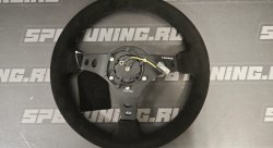 Руль NRG 350мм, большой вылет, замша, черная нить RST-006-S
