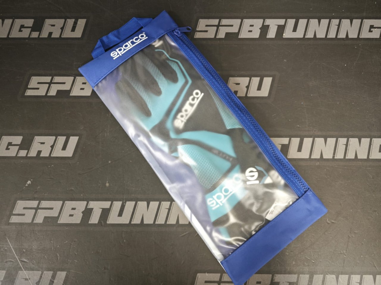 Sparco RUSH перчатки для картинга, голубой/черный, р-р 13