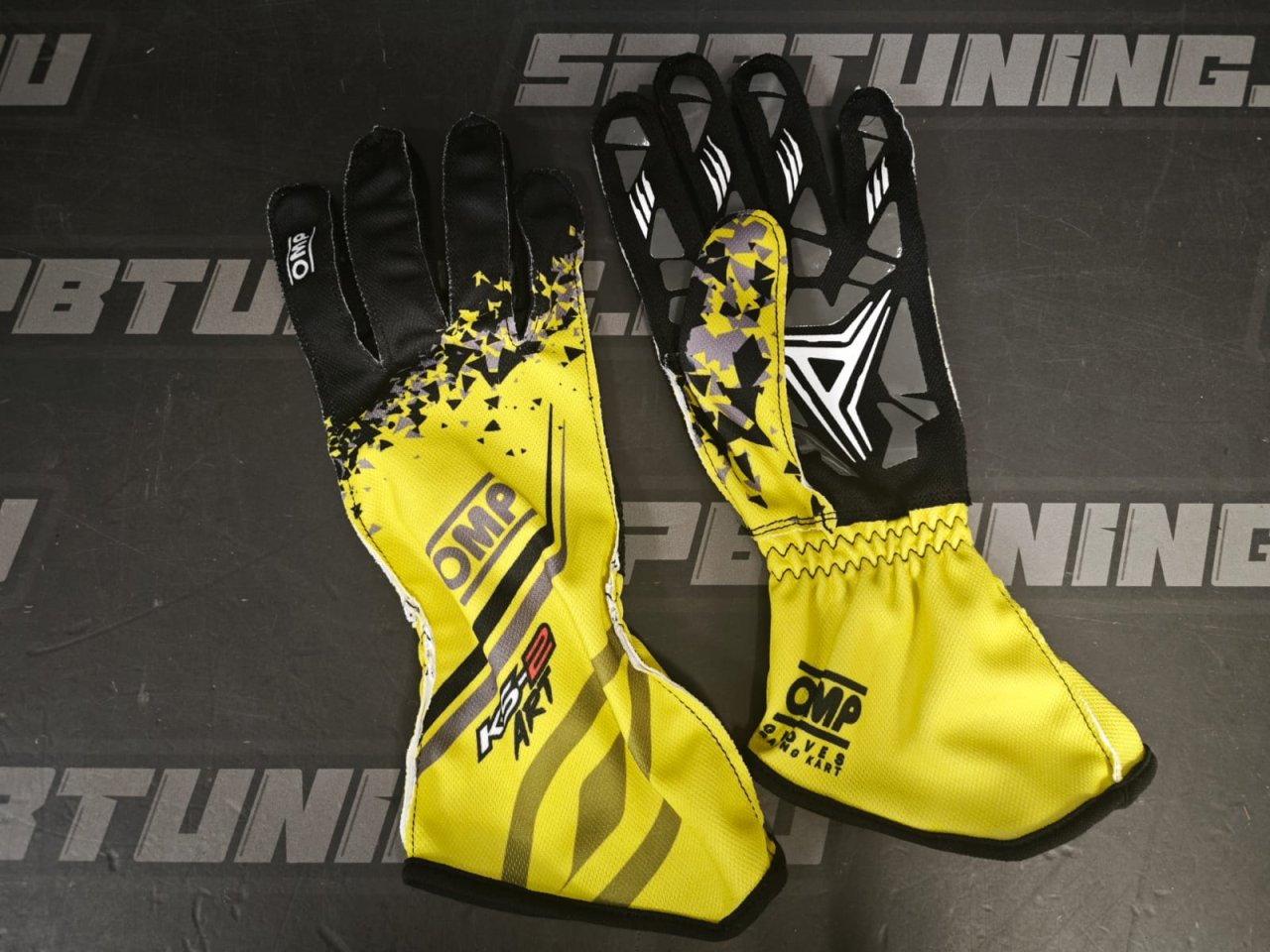OMP KS-2 ART перчатки для картинга, черный/желтый, р-р XL