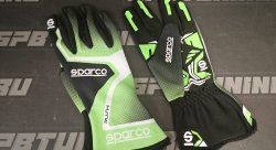 Sparco RUSH перчатки для картинга, зеленый неоновый/черный, р-р 13