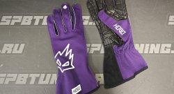 HOGO N2 перчатки для картинга, фиолетовый/зеленый неоновый, р-р L