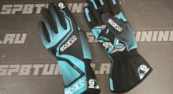 Sparco RUSH перчатки для картинга, голубой/черный, р-р 12