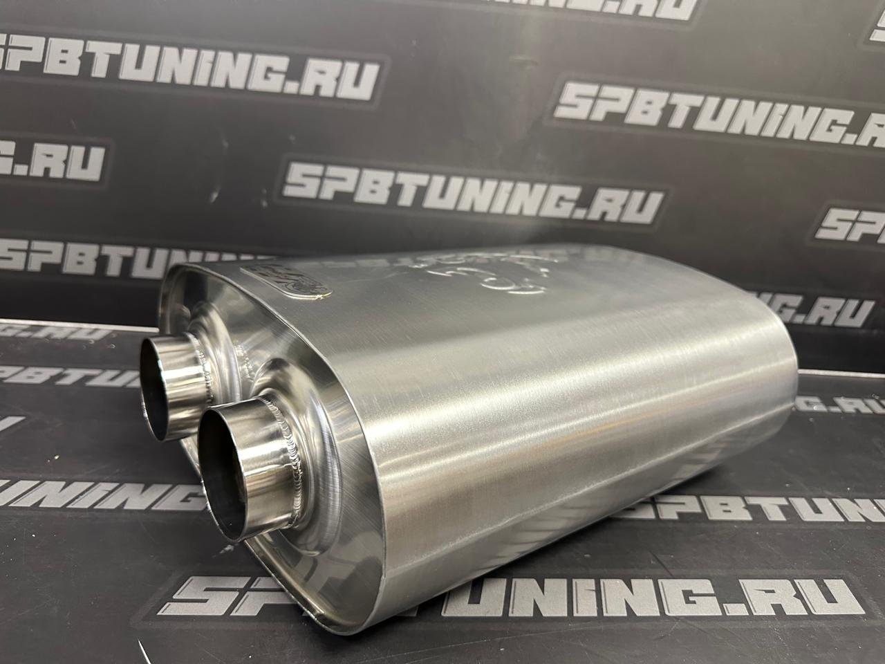 Глушитель овальный 63,5мм 150х300х350 с камерой- Be Solve System