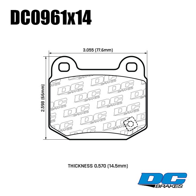 Колодки тормозные DC0961E14 DC Brakes RT.2  задние MMC Lancer Evo V-IX / SUBARU WRX Sti