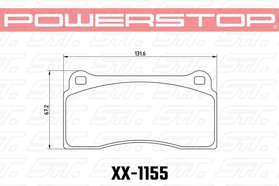 Колодки тормозные 26-1155 PowerStop Z26 Brembo тип A, C, F; JBT CB4P
