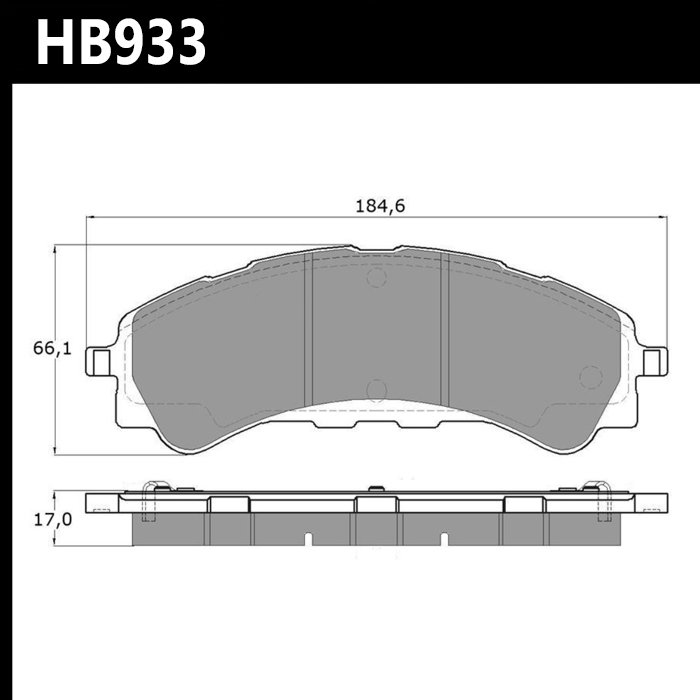Колодки тормозные HB933Y.633 HAWK LTS передние Ford Bronco, Ranger