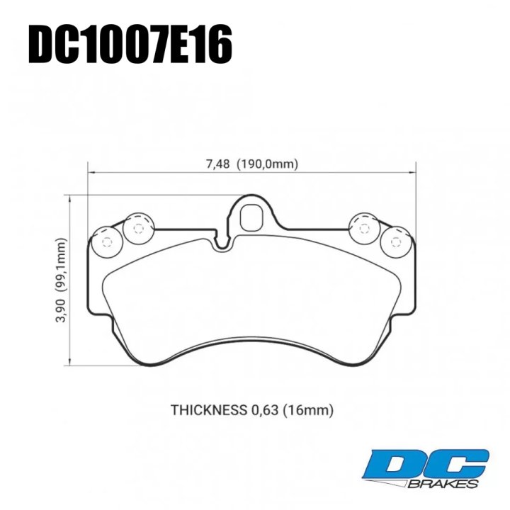Колодки тормозные DC1007E16 DC Brakes RT.2, перед PORSCHE CAYENNE (955); VW TOUAREG 330 ММ;