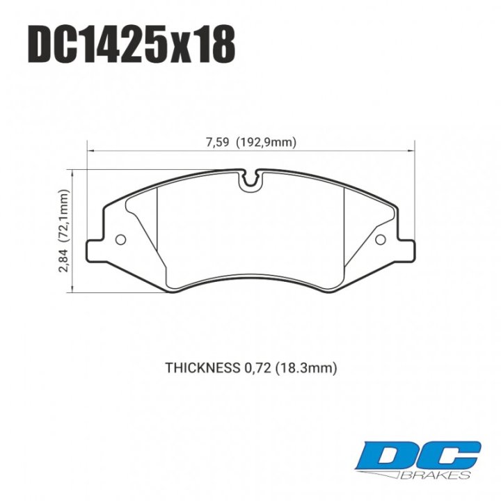 Колодки тормозные DC1425R18 DC brakes Street HD+, передние RANGE ROVER SPORT; IV; колесо 19"