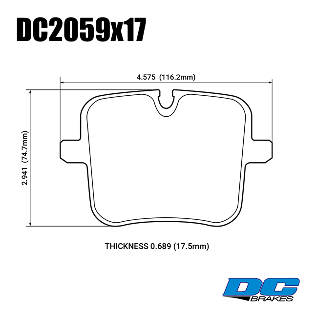 Колодки тормозные DC2059E17 DC Brakes RT.2 задние BMW M5 F90;  X3 G01, X5 G05, X6 G06, X7 G07 M Perf