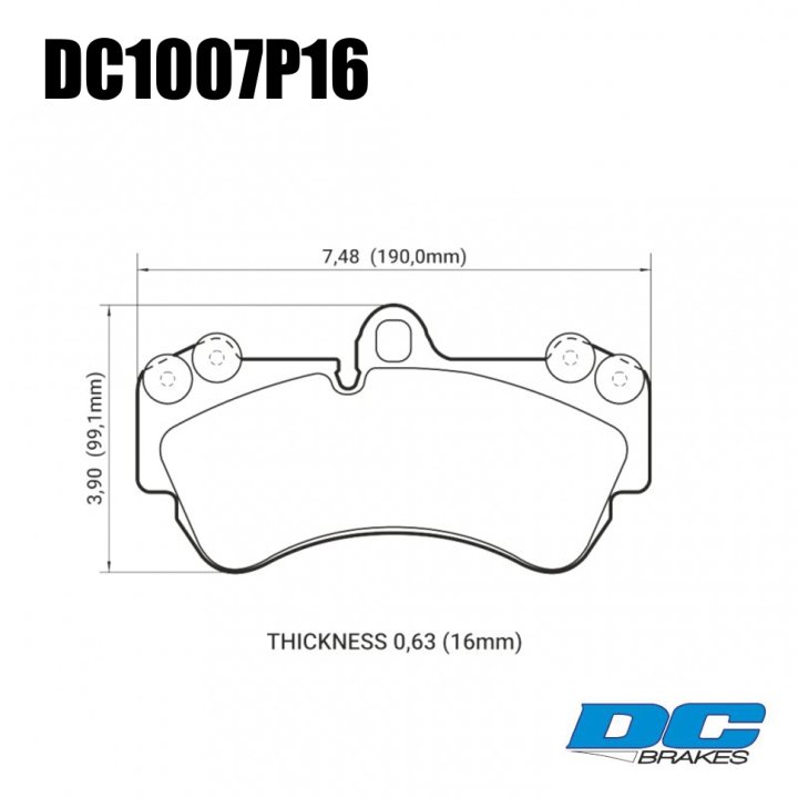 Колодки тормозные DC1007P16 DC Brakes Street STR.S+, перед PORSCHE CAYENNE (955); VW TOUAREG 330 ММ;
