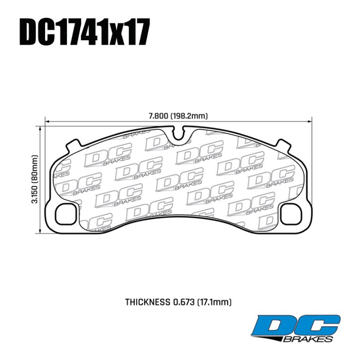 Колодки тормозные DC1741S17 DC Brakes R24 RACING перед Porsche 911 Turbo, 991, 992, D=65mm