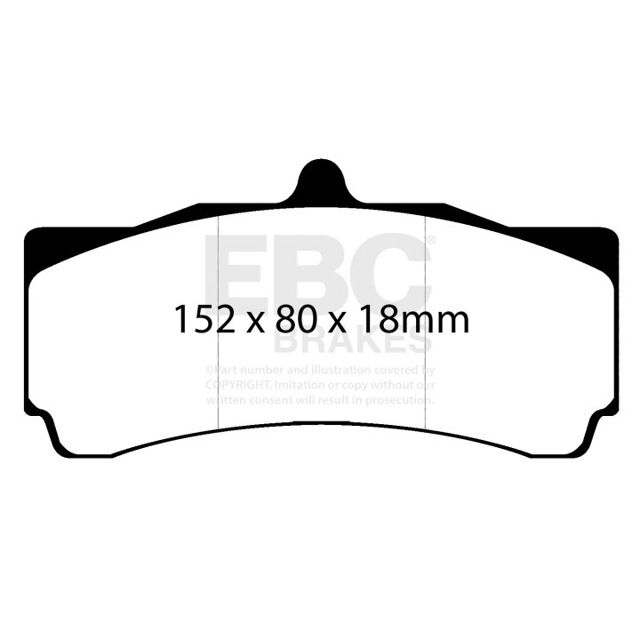 Колодки тормозные DP8006RP1 EBC RP-1 AP Racing CP5555, Alcon 6, толщина 18mm