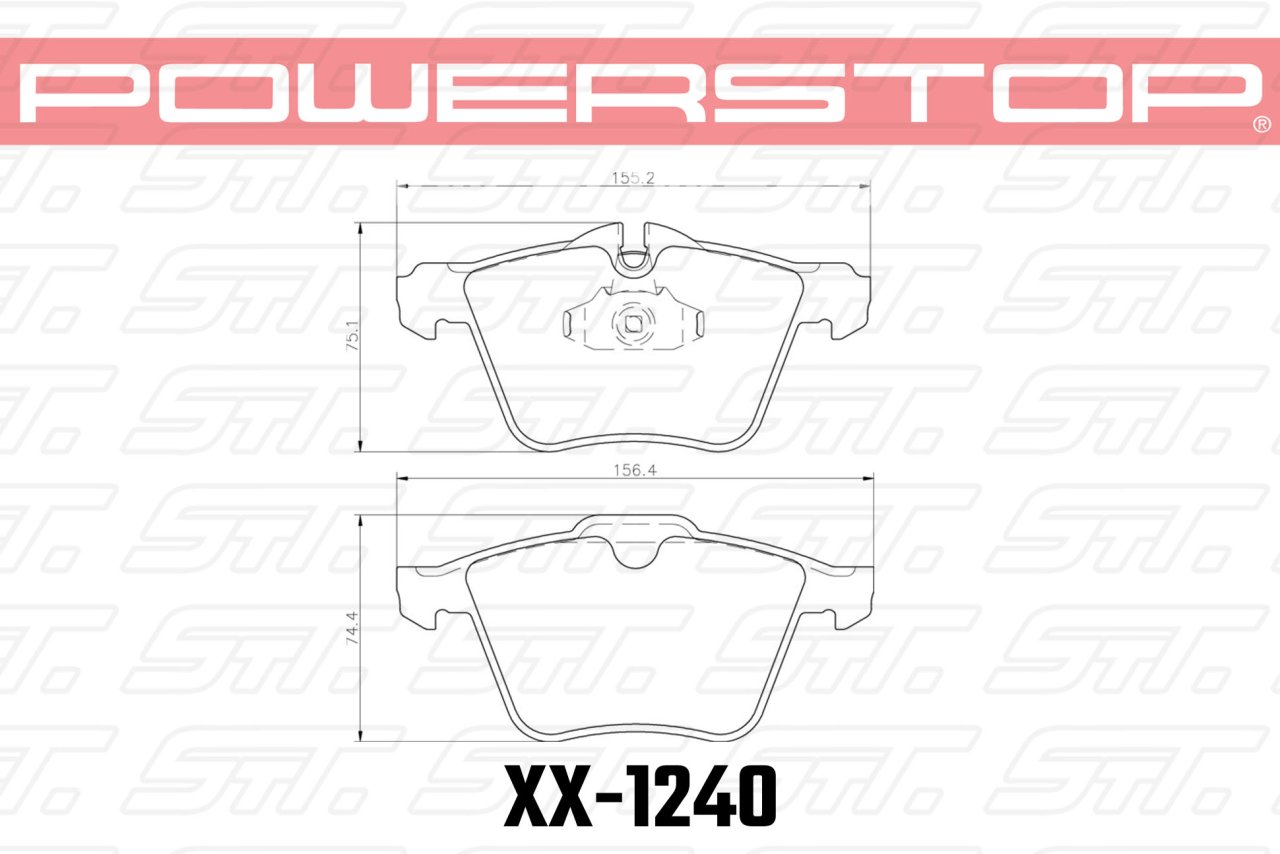 Колодки тормозные 17-1240 PowerStop Z17 передние JAGUAR XJ (350, 358, 351); XF (250); XK; S-Type