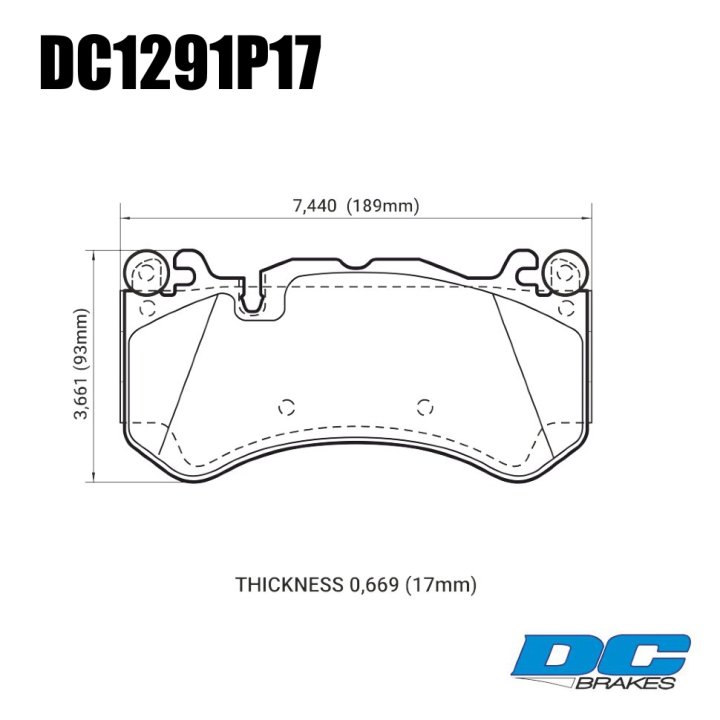 Колодки тормозные DC1291P17 DC Brakes Street STR.S+, перед. AUDI RS6 MK3 4F; RS7 4GA,