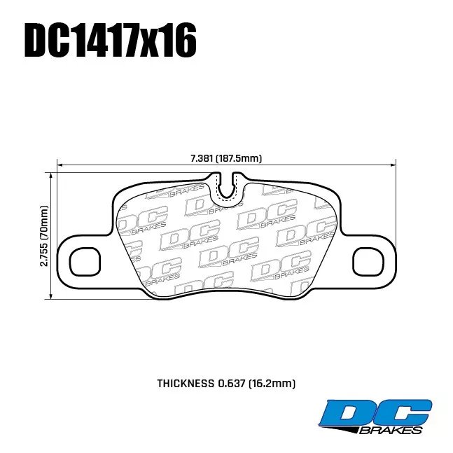 Колодки тормозные DC1417S16 DC Brakes R24 задние 911 (991) Carrera 2011->  Panamera 2009->