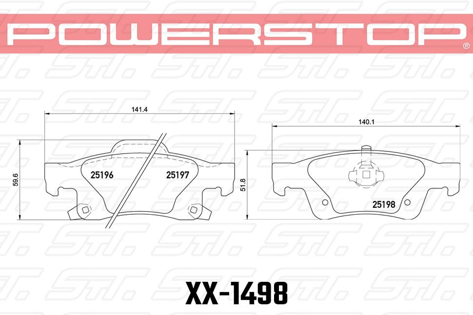Колодки тормозные 23-1498 PowerStop Z23 задние Jeep Grand Cherokee WK2