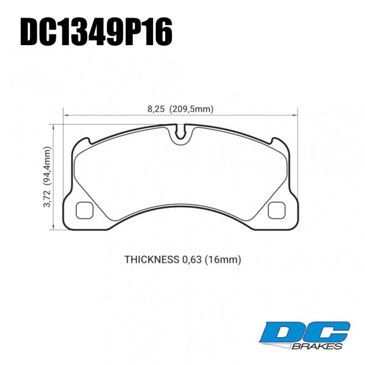 Колодки тормозные DC1349P16 DC brakes STR.S+, перед PORSCHE CAYENNE 9PA; PANAMERA 970; TOUAREG 7LA