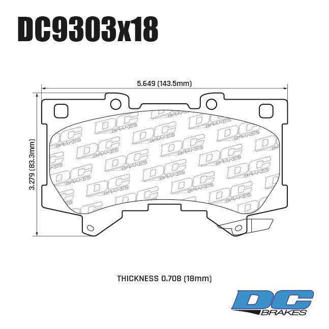 Колодки тормозные DC9303E18 DC Brakes RT.2 передние Toyota LC300; Land Cruiser 300