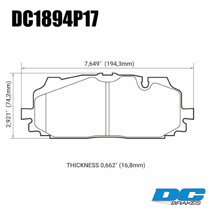 Колодки тормозные DC1894P17 DC Brakes Street STR.S+ перед A4 B9 RS4; A5 F53; Q5 FYB; Q7 4MB; Akebono