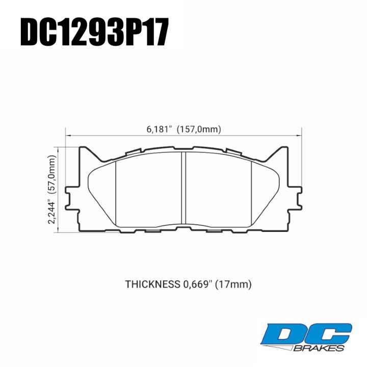 Колодки тормозные DC1293P17 DC brakes Street STR.S+, передние TOYOTA CAMRY 2007-2018