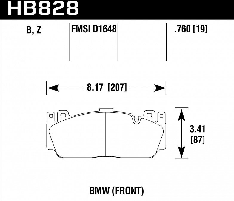 Колодки тормозные HB828G.760 HAWK DTC-60 BMW M5 F10; M6 F13; M2 F87 M Sport передние