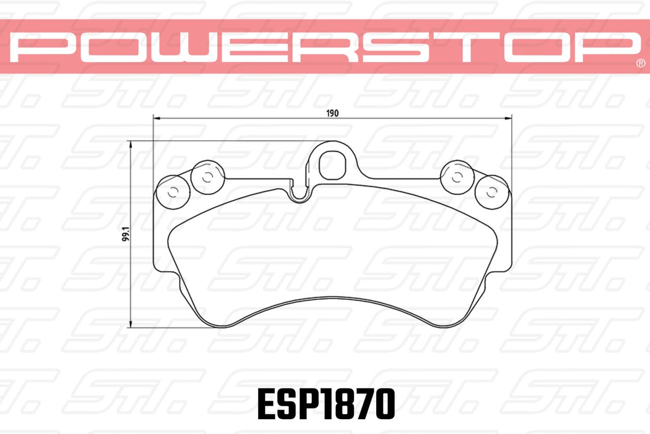 Колодки тормозные ESP1870 PowerStop EURO-STOP передние PORSCHE CAYENNE (955); VW TOUAREG 330mm
