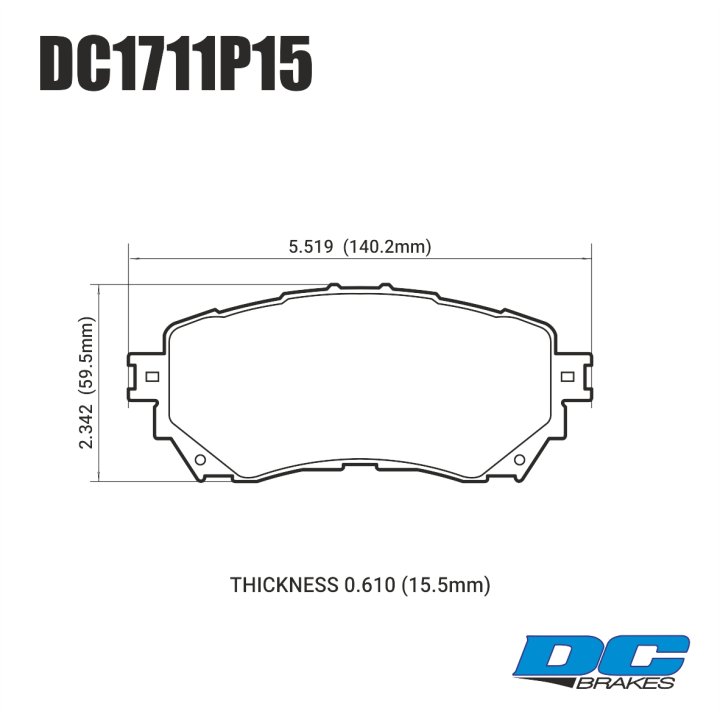 Колодки тормозные DC1711P15 DC brakes STREET STR.S+, перед Mazda 6 GJ 2012->