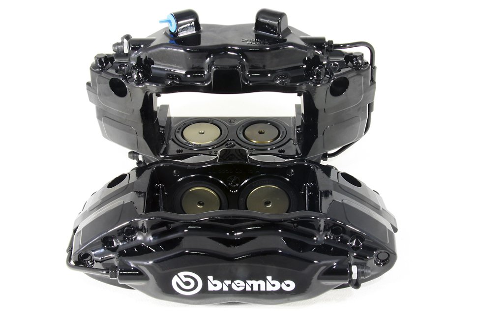 Комплект суппортов 2 шт. Черные, Brembo 4 поршня: 40mm - 44mm
