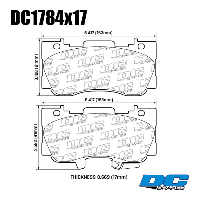 Колодки тормозные DC1784P17 DC Brakes Street STR.S+, перед FORD Mustang Performance R-Package, 2014-